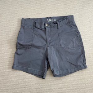 Lee Shorts, Women's, Gray, Size 10 Medium, Elastic Waist, Mid Rise